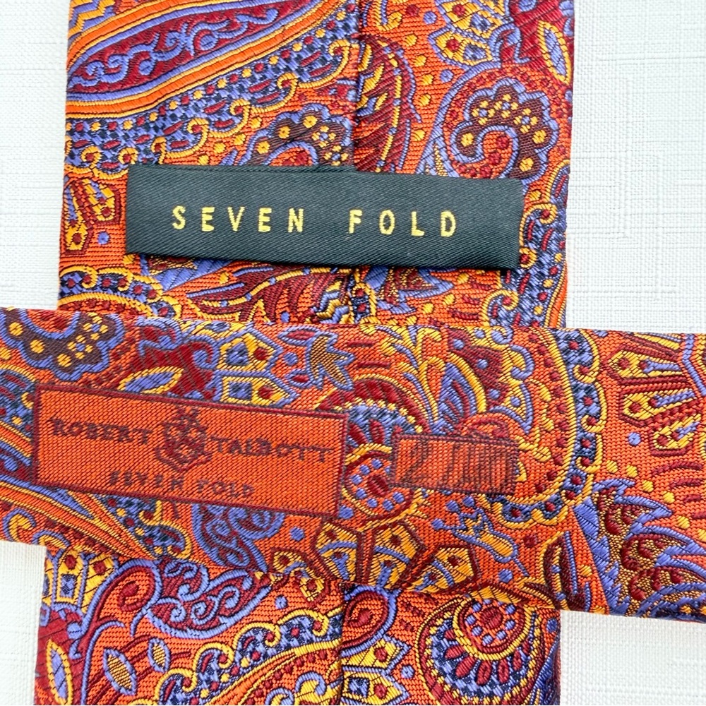 Robert Talbott Seven Fold Limited Edition 2/40 Hand Sewn Paisley Print Silk Tie - Picture 5 of 13